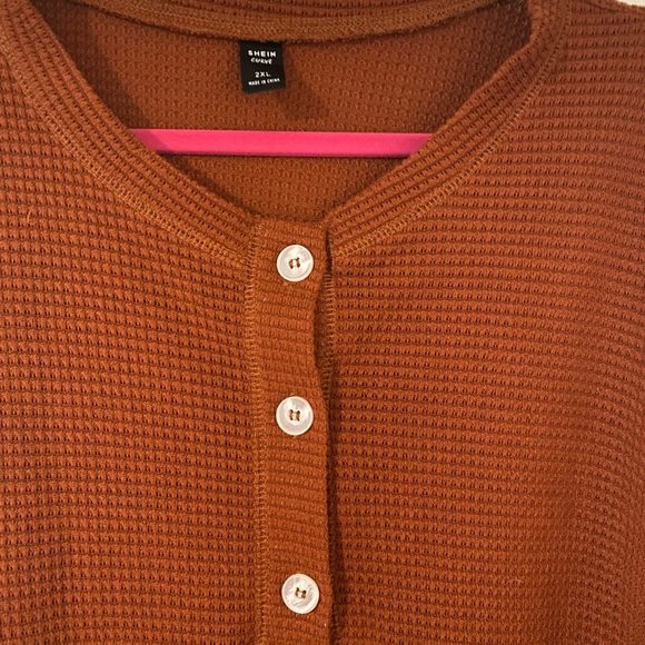 Shein Tunic Waffle Knit Top - Picture 2 of 3